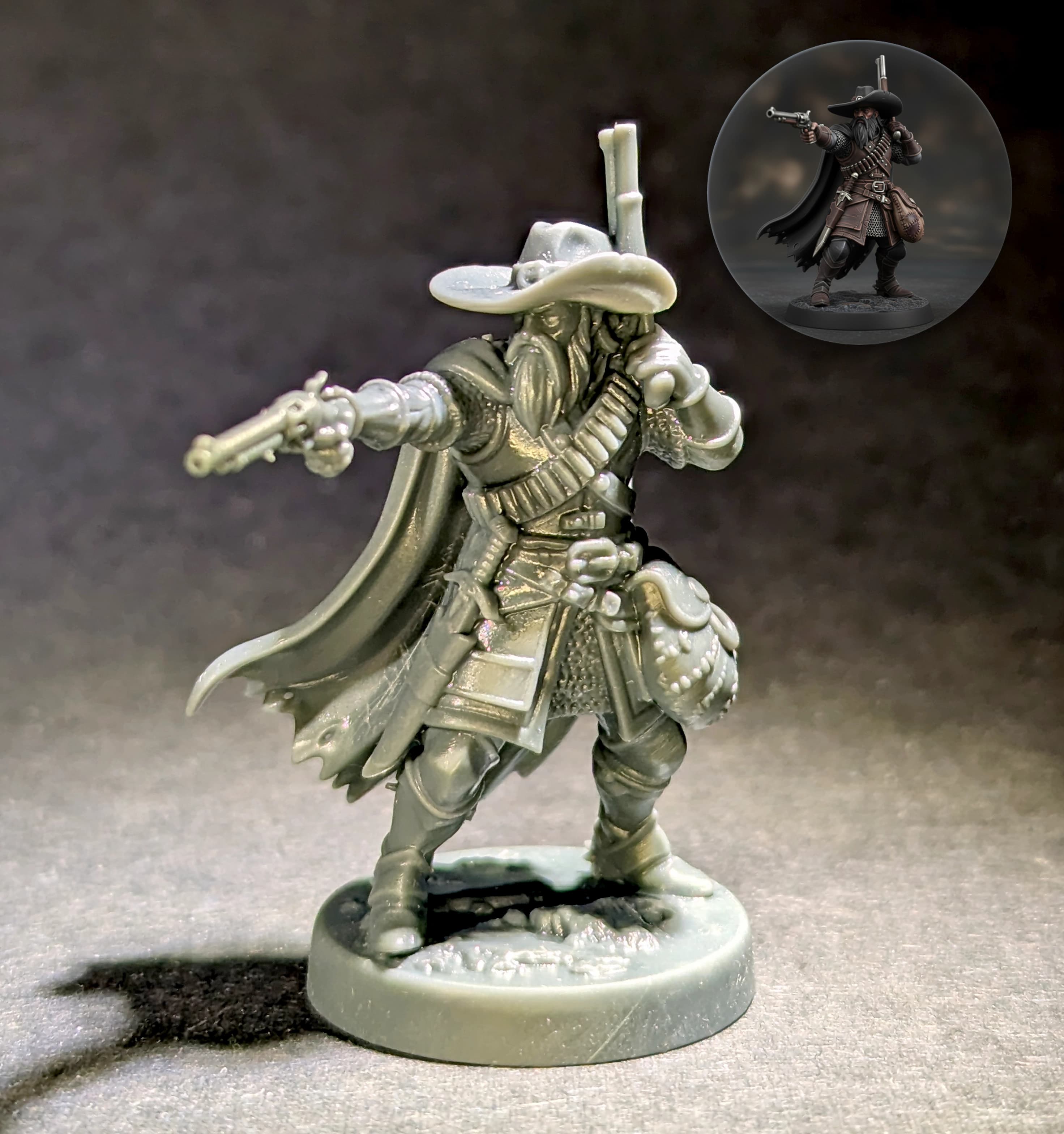 Gunslinger Real Mini painted miniature photograph