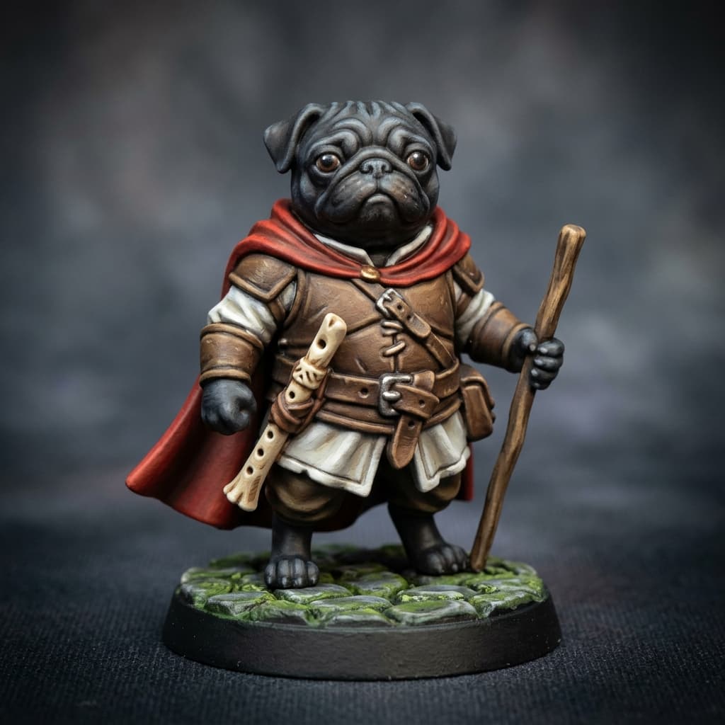 Sir Pugsly Black Pug Bard