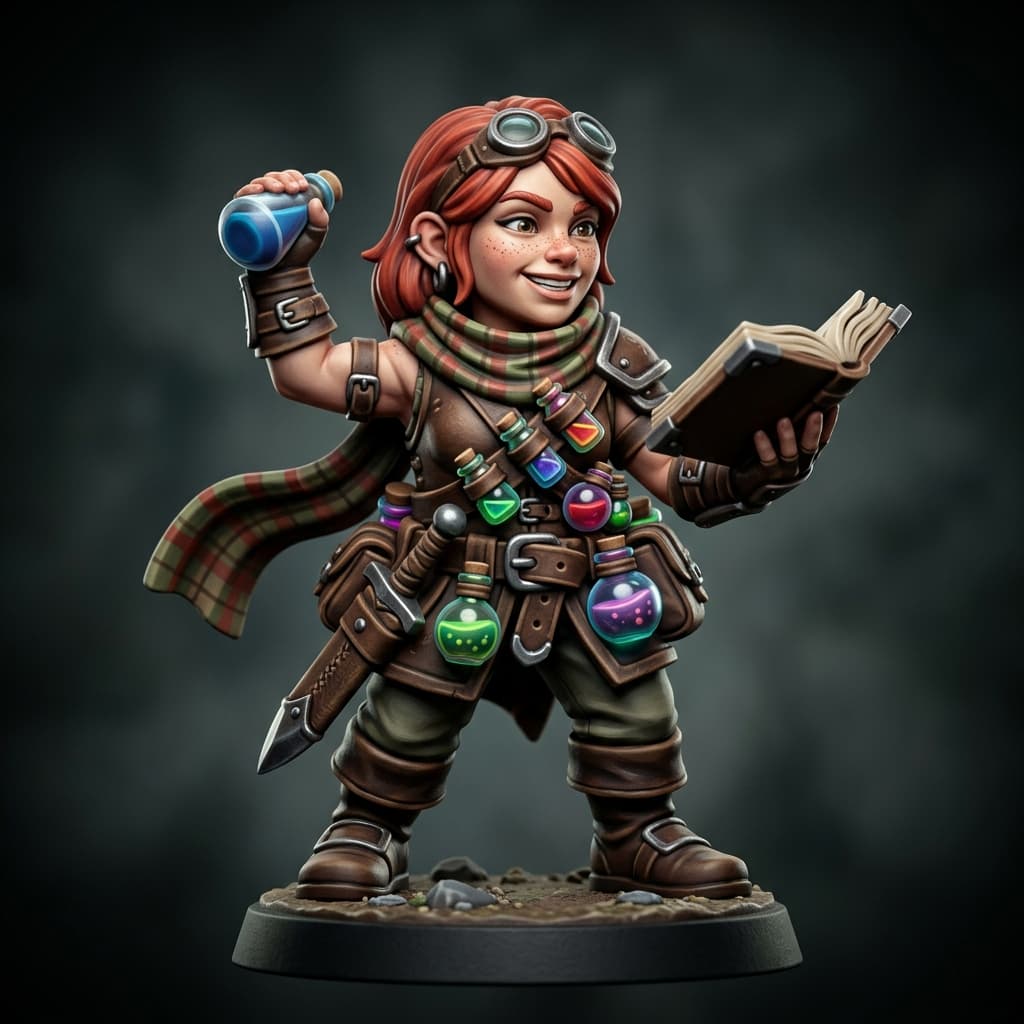 Pip Thistlewick Halfling, cheerful Alchemist