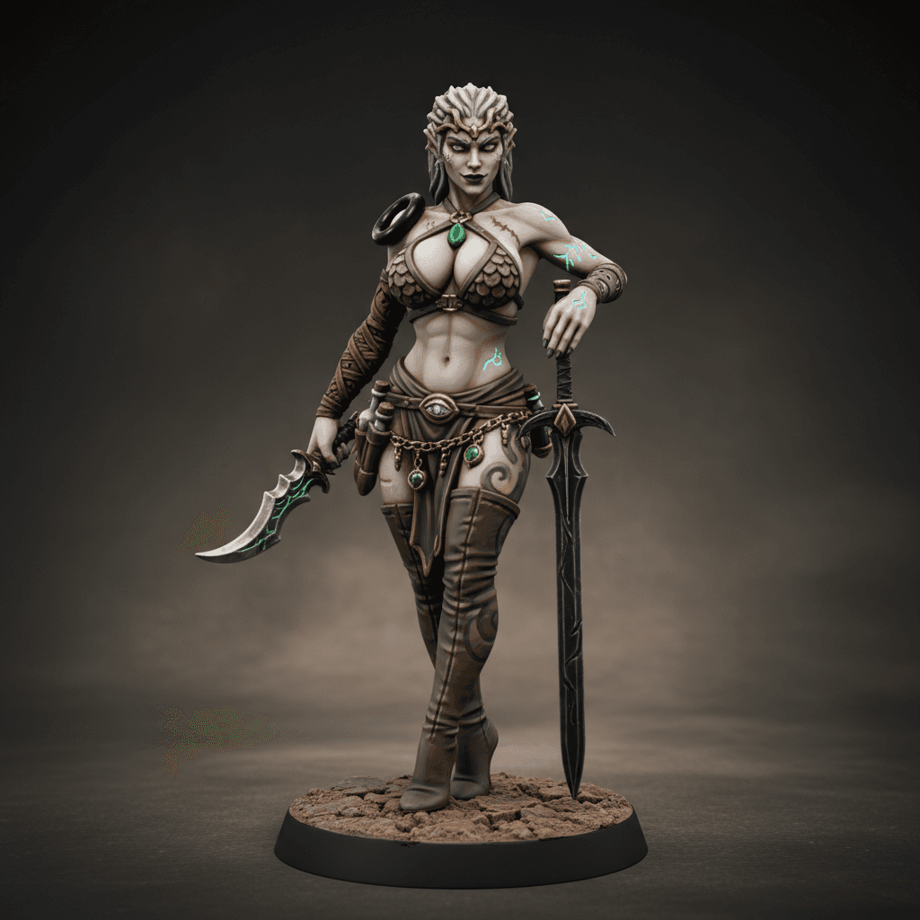 Zyra Vex’thel, the Velvet Fang yuan-ti pureblood (serpent-kissed, cold-blooded beauty) warlock (hexblade / forbidden temple relic)