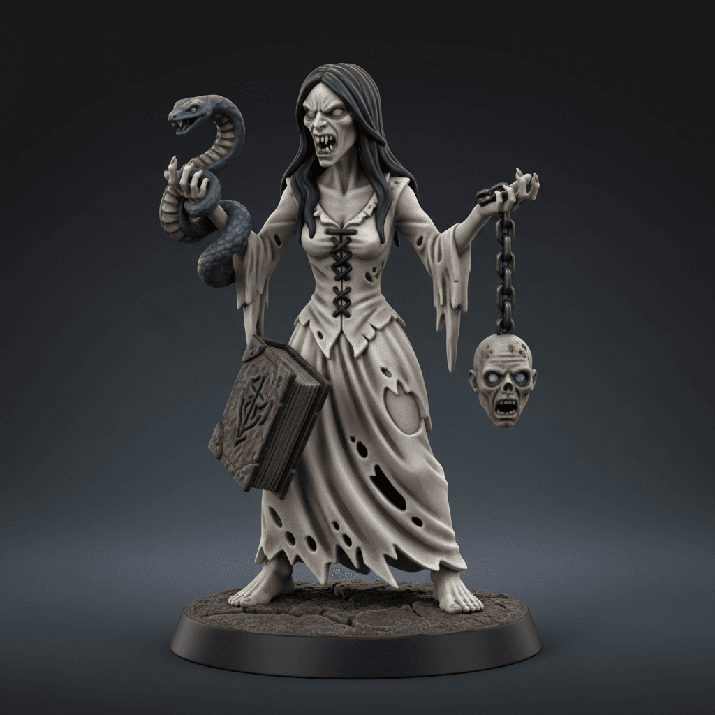 Creepy Doll Very pale Witch