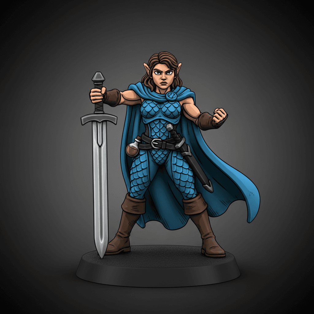 Elara wood-elf Fighter