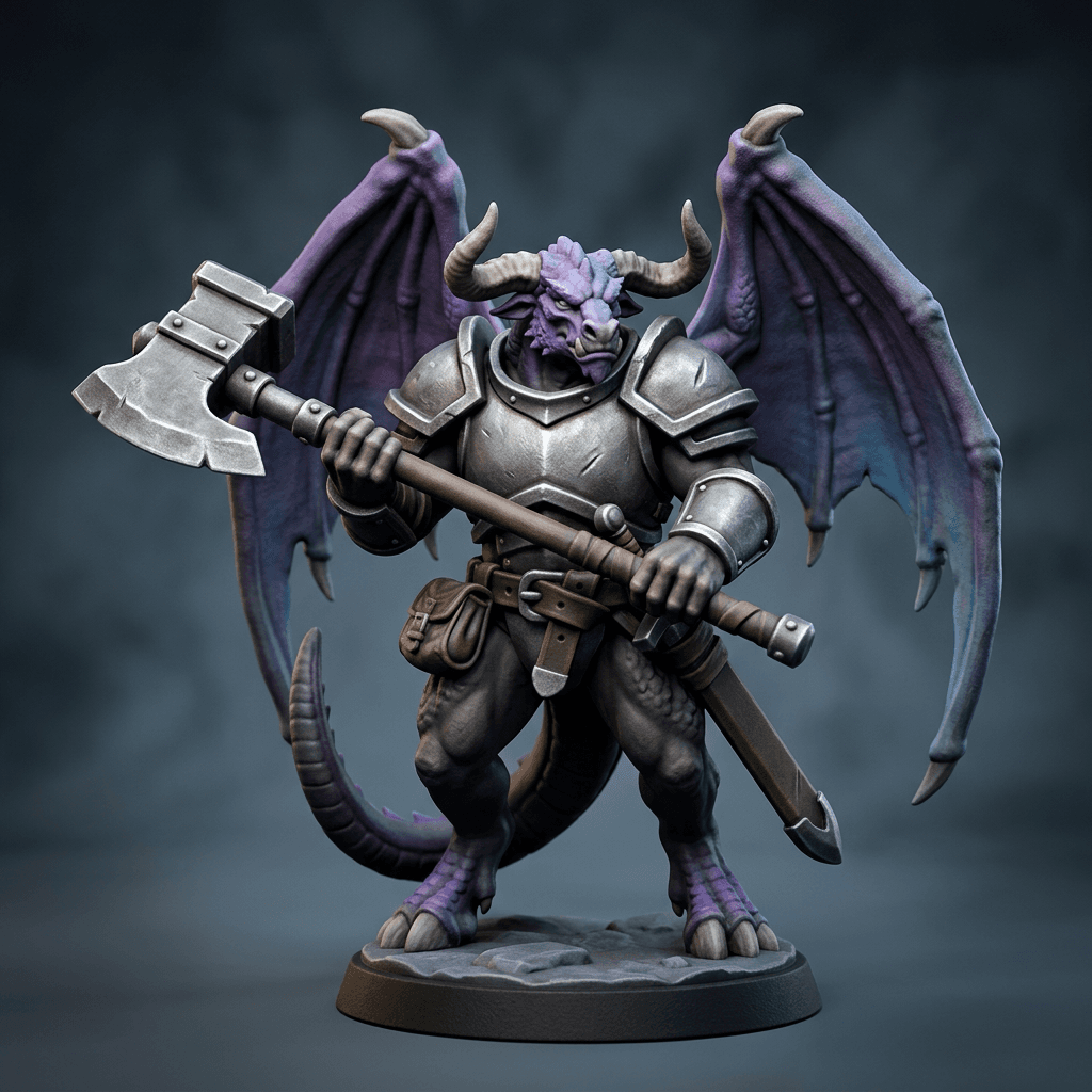 Dracotaur Winged Dragonborn Minotaur with tail Barbarian