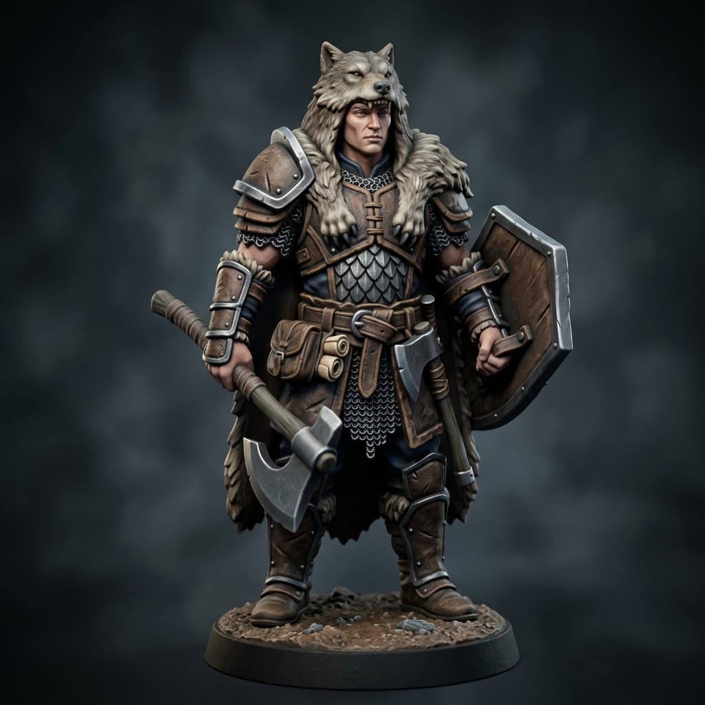 Wolf Nomad Half Elf Warrior