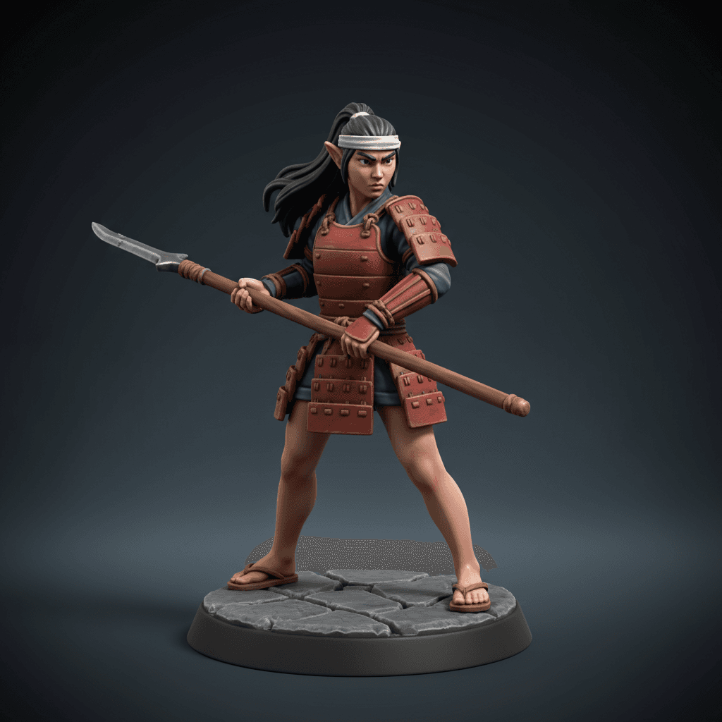Hojo Mariko 4.0 teen Elf Asian features long black hair samurai