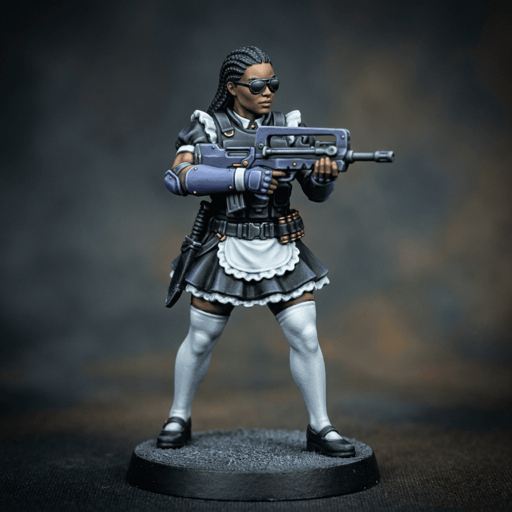 Agent Amanda Brody Pleidian Incursion SCP MTF 2250 2.0 African Human dressed in sexy French maid's uniform intelligence operative