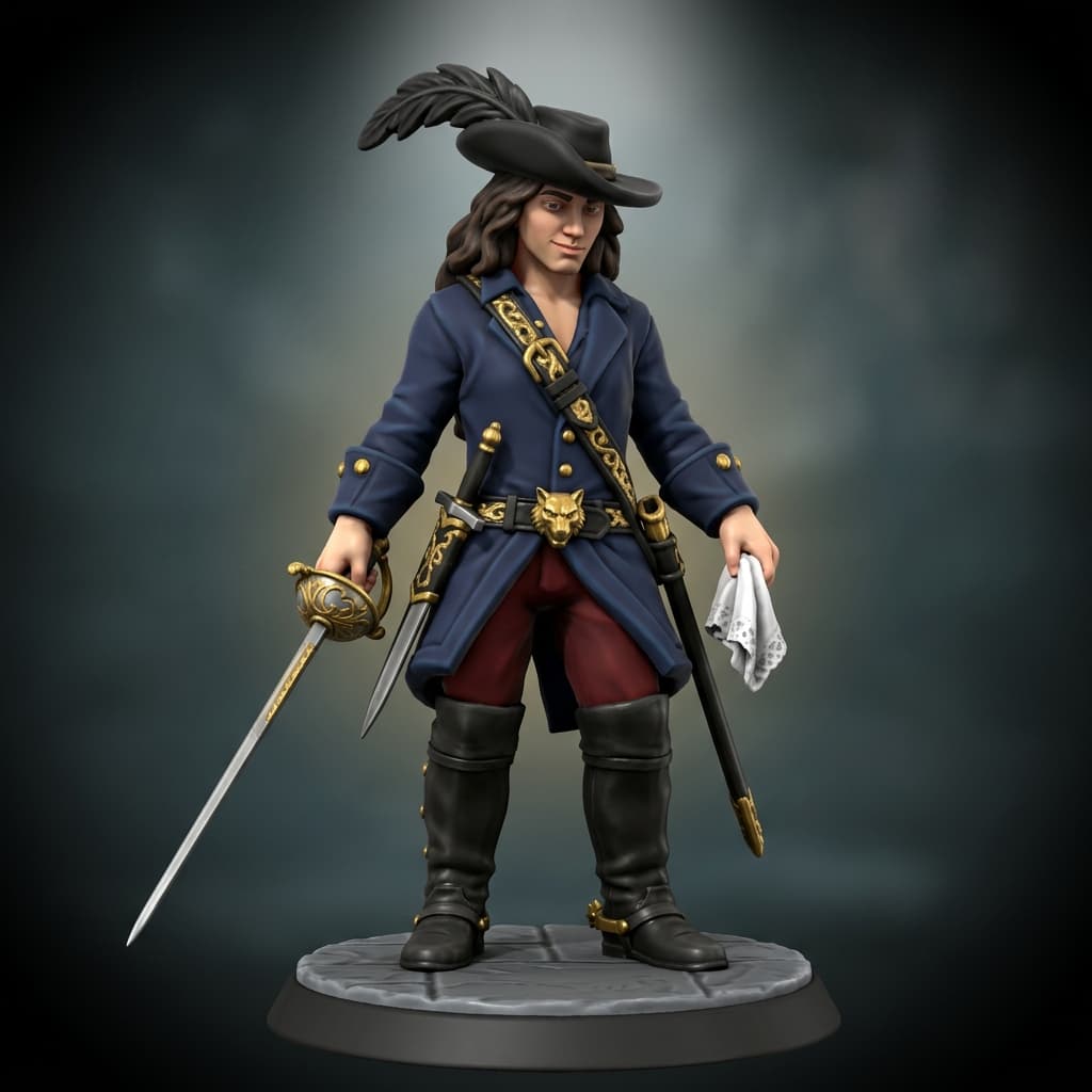 Rupert, Third Prince of the Rhyne, Graf vor Seydlitz, Reiter Human teen noble dark red pants dark brown long wavy hair Bladesinger Wizard