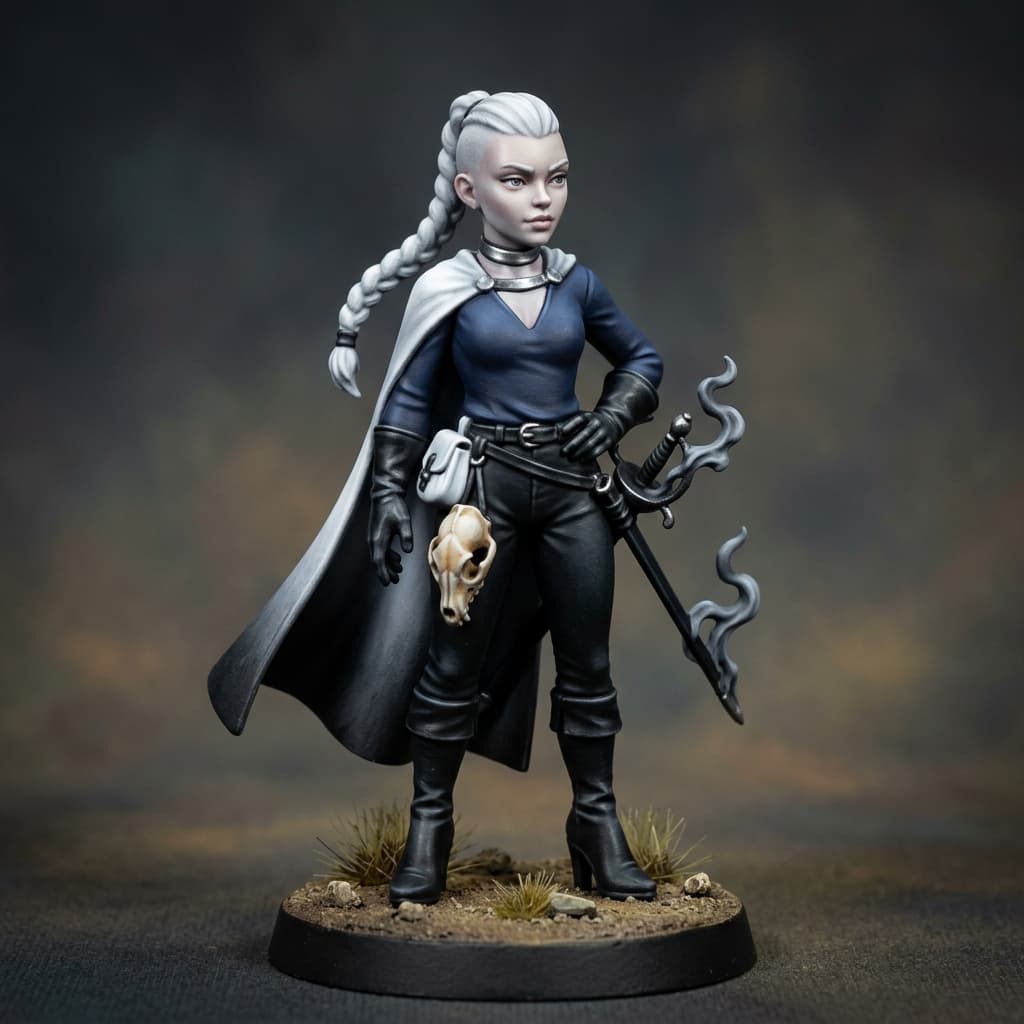 Nyxara Quill Human, youthful face Warlock