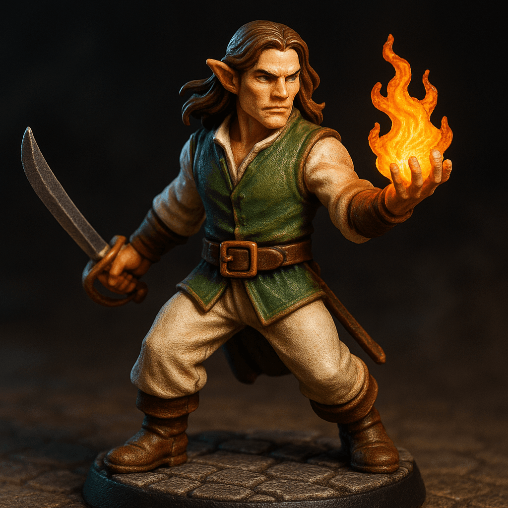 Rowan Thorne Half-elf Sorcerer, fighter