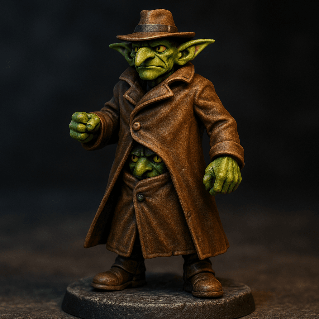 Three goblins in a trench coat Goblin Rogue