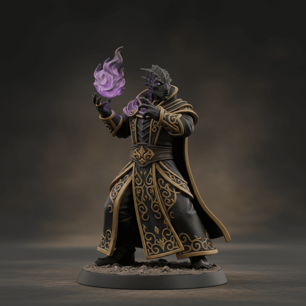 Morveth Black Dragonborn Noble Sorcerer