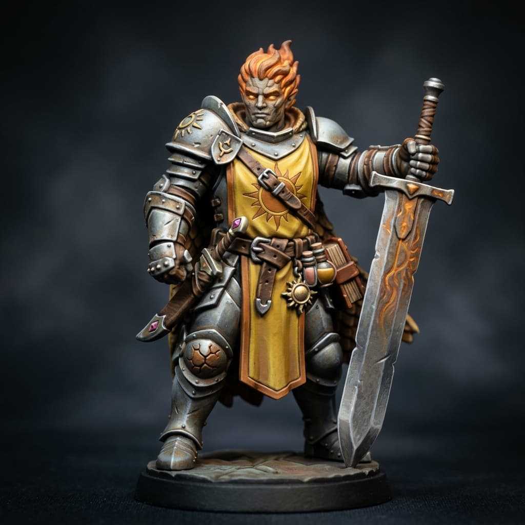 Flint half fire genasi and half earth genasi Paladin