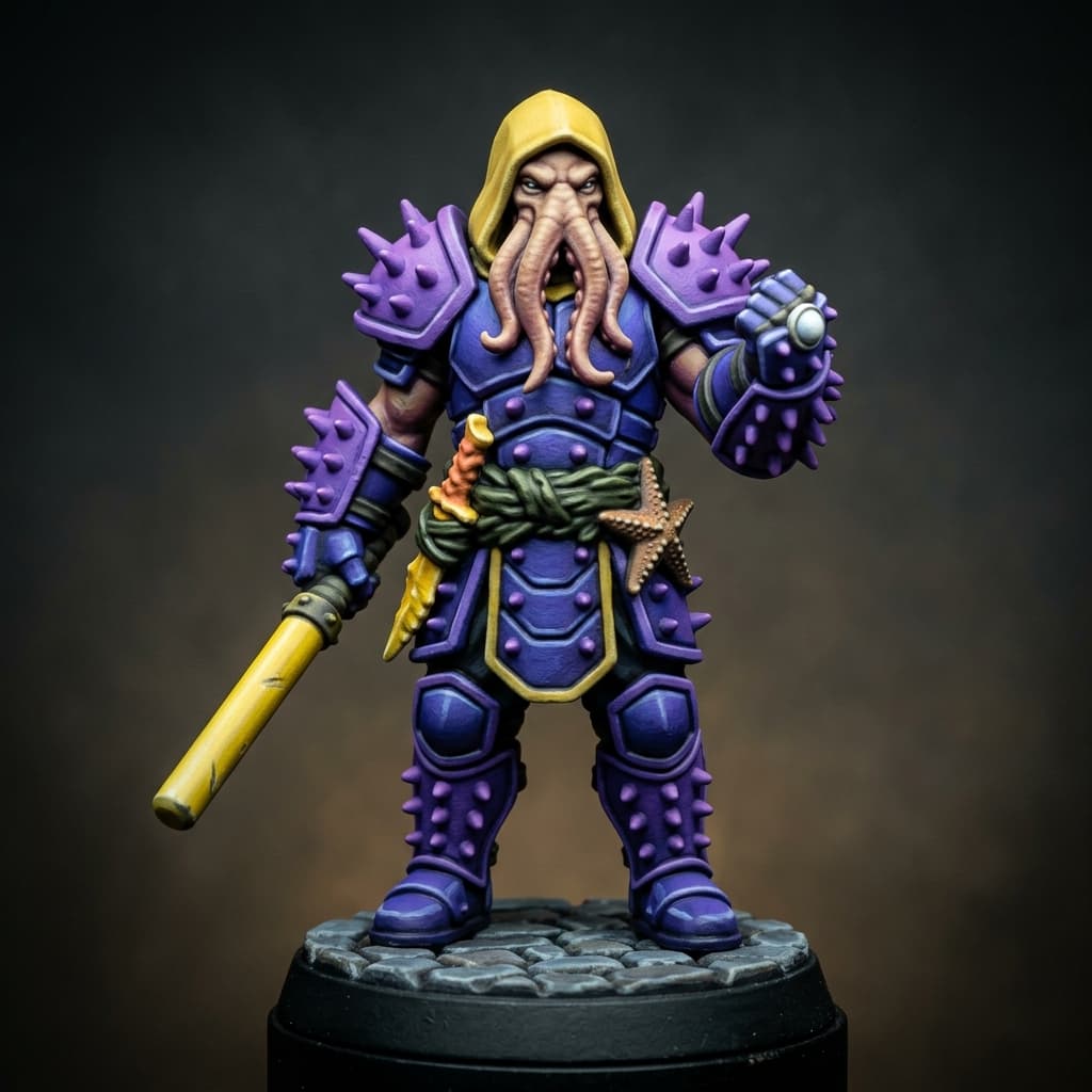 Davy Jones Octopus person with just tentacles on face Monk